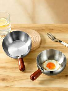 1pc Stainless Steel Cooking Pot, Household Noodle Pot, Kitchen Tool, Chocolate Melting Pot, Butter Pot, Mini Soup Pot - Silver - View 1