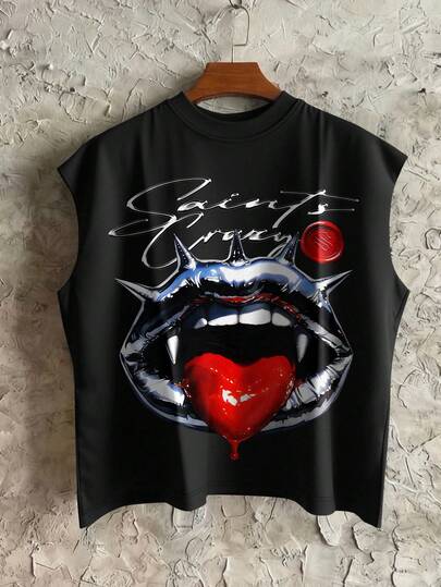 STEELVANCE Camiseta de tirantes de cuello redondo con estampado de moda para hombre, versátil para el verano