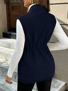 SHEIN Suéter minimalista de unicolor para embarazadas de uso diario - azul real - Ver 2