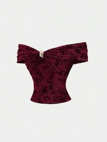 Sweetra 女士新款圣诞节、万圣节服装，圣诞主题，感恩节，新年装扮，圣诞套头毛衣，新年款式，适合春、夏、秋、冬四季穿着 - 酒紅色 - 查看 4