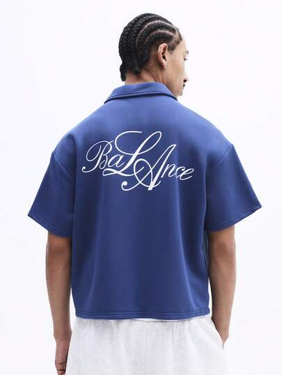 SUMWON Casual Short Sleeve Collared Polo Shirt With Script Logo Back Design For Everyday Weekend Wear Summer Spring Daily Comfort