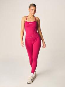 MISSGUIDED 女士修身吊带背心，细肩带设计，适合运动、瑜伽、普拉提等健身训练，修身显瘦，运动休闲两相宜。 - 玫瑰紅 - 查看 3
