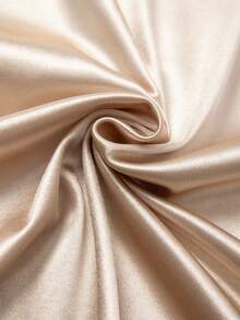 Franclia 两件套优雅职业装纯色缎面翻领衬衫和裙子 - 杏色 - 查看 9