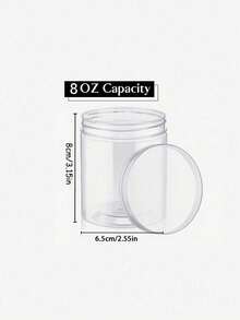 10 lọ nhựa trong suốt có nắp | Hộp tròn kiểu Mason có thể tái sử dụng đựng trái cây khô, mật ong, các loại hạt và đồ dùng nhà bếp - Trong sáng - Xem 11