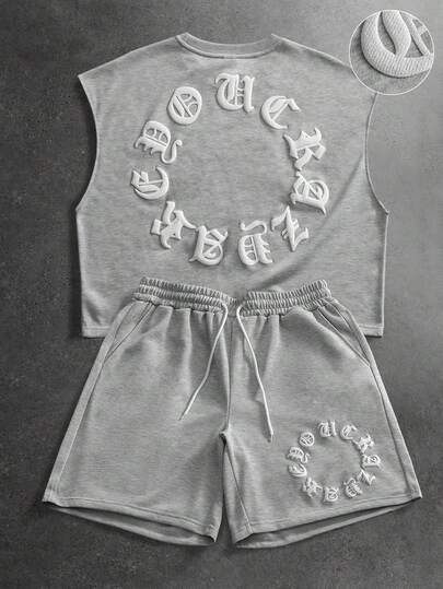 PAVTROS Men's Street Fashion Sleeveless Top & Shorts Set