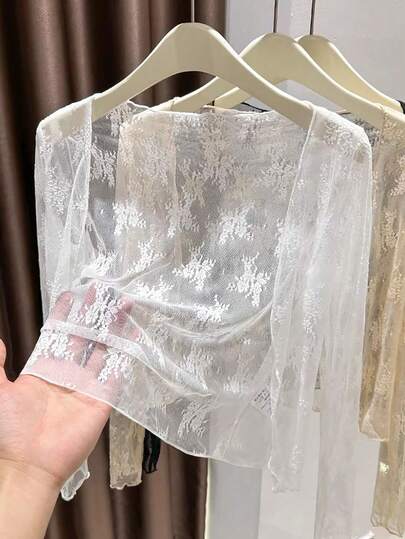 GlowEve Women's Lightweight Sheer Lace Jacket, Spring/Summer