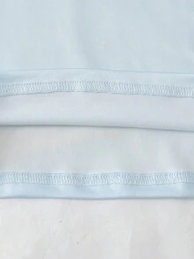 SHEIN 女童两件套：碎花圆领短袖T恤，荷叶边装饰，松紧腰带；宽松碎花裙，适合派对、海滩、度假、夏季穿着。 - 藍色 - 查看 5