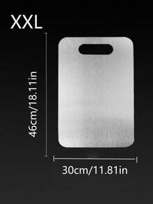 Tabla de cortar de acero inoxidable de doble cara, a prueba de óxido, duradera, muy adecuada para carne, frutas y verduras - Esterilla de cortar de cocina de alta gama con mayor higiene - Plateado - Ver 10