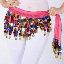 1件套肚皮舞亮片流苏裙，时尚肚皮舞腰带裙 - 彩色 - 查看 38