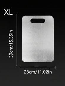 Tabla de cortar de acero inoxidable de doble cara, a prueba de óxido, duradera, muy adecuada para carne, frutas y verduras - Esterilla de cortar de cocina de alta gama con mayor higiene - Plateado - Ver 16