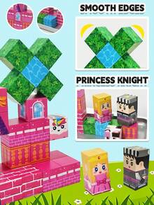 MINKOJA - SELECTS 27PCS Fairy Tale Princess Magnetic Toy, Magnetic Building Block Set In Iron Box, Assembled Toy, Enhance Children's Hands On Ability, Suitable For Boys And Girls, Christmas/Halloween Gift, Birthday Gift - color - View 5