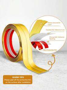 1 3 M/118.11 Inch Self-Adhesive Caulking Strip, PVC Decorative Tape, Interior Decorative Strip, Wall Sticker, Corner Decorative Strip, Home Decoration, Garden Tear And Paste Posters - Multicolor - View 3
