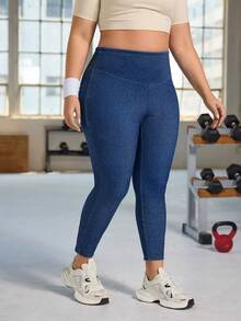 Flexra Calça jeans skinny feminina plus size casual, versátil e elástica para uso diário. - Lavagem escura - Ver 5