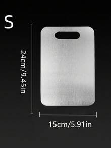 Tabla de cortar de acero inoxidable de doble cara, a prueba de óxido, duradera, muy adecuada para carne, frutas y verduras - Esterilla de cortar de cocina de alta gama con mayor higiene - Plateado - Ver 8