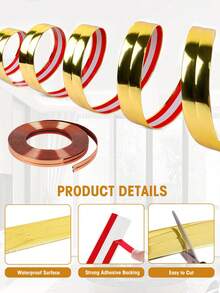1 3 M/118.11 Inch Self-Adhesive Caulking Strip, PVC Decorative Tape, Interior Decorative Strip, Wall Sticker, Corner Decorative Strip, Home Decoration, Garden Tear And Paste Posters - Multicolor - View 7