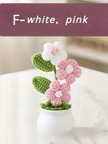 1 件别致针织钩针植物与人造花 - 钩针花钩针花束适用于家居和节日装饰最佳生日礼物 - 彩色 - 查看 16