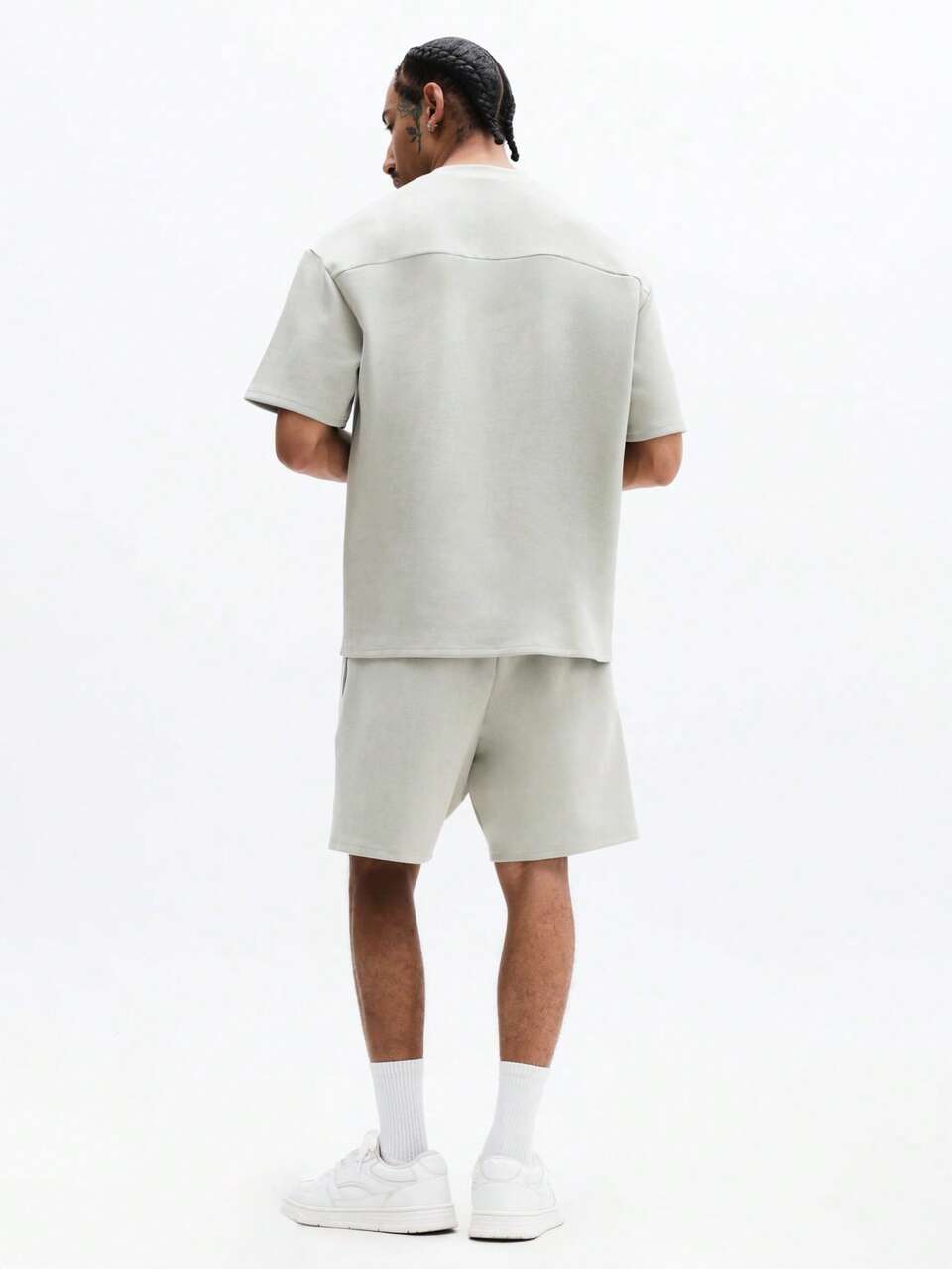 SUMWON Essentials Loose Fit Crew Neck Short Sleeve T-Shirt And Matching Shorts Co-Ord Set Casual Summer Loungewear Outfit