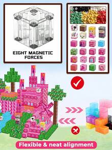 MINKOJA MINKOJA Magnetic Blocks - Building Block For Kids Ages 3-6, Magnet Blocks Cubes For Boys Girls, Stacking Magnet Toy, ,Travel Toy,Easter,Building Blocks,Building Block Sets,Magnetic Blocks - color - View 6