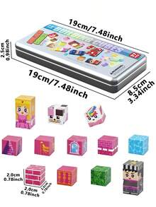 MINKOJA - SELECTS 27PCS Fairy Tale Princess Magnetic Toy, Magnetic Building Block Set In Iron Box, Assembled Toy, Enhance Children's Hands On Ability, Suitable For Boys And Girls, Christmas/Halloween Gift, Birthday Gift - color - View 2