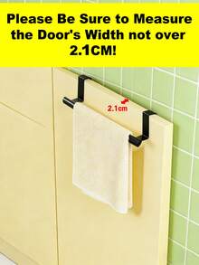 Madebyblanc 1PC Single Rod Towel Rack Cabinet Door Back Type Hanging Rack Non-Punched Towel Rod - Multicolor - View 6