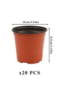 Plastic Flower Pot, Resin Round Garden Planter, Suitable For Seedlings And Flowers, Lawn And Gardening Tool, Practical Spring Essentials - Red - View 9