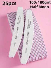 25pcs Nail Files, 100/180 Grit Sandpaper Nail Files, 10pcs Professional Washable Double-Sided Coarse Foot File, Heavy Duty, For Acrylic Nail Removal, Pedicure Manicure Tools - Multicolor - View 13