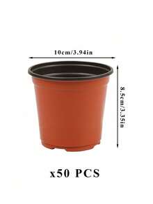 Plastic Flower Pot, Resin Round Garden Planter, Suitable For Seedlings And Flowers, Lawn And Gardening Tool, Practical Spring Essentials - Red - View 8