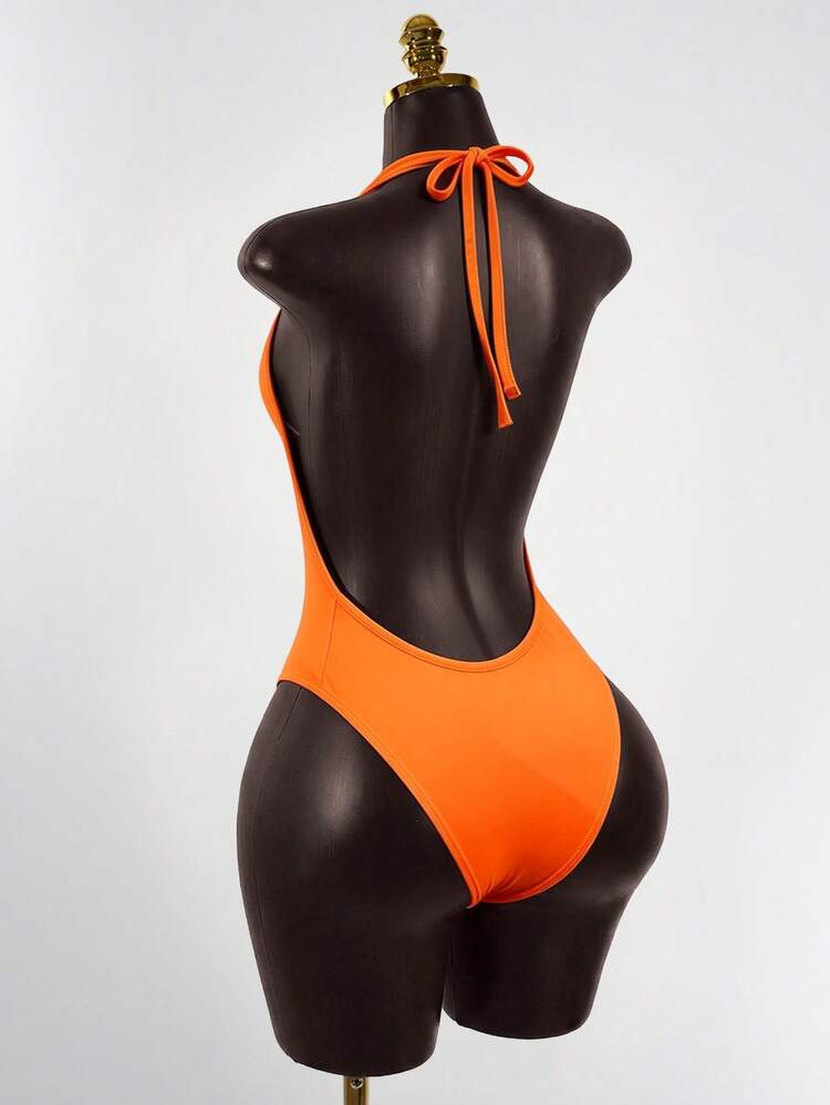 SaltGleam SaltGleam Conjunto de 3 piezas de body con escote profundo en V y espalda descubierta, estilo halter, para mujer. Adecuado para uso diario y vacaciones - Multicolor - Añade 6