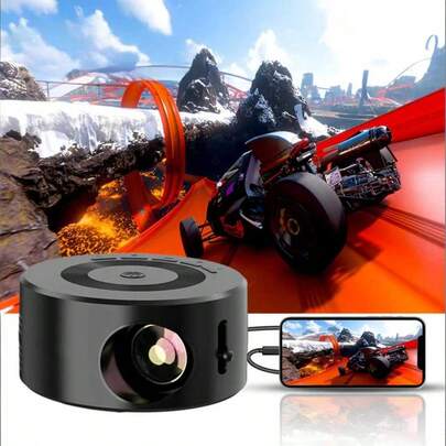 Teckwe X1 Mini Portable Home Projector - Phone Screen Mirroring For Animation X1 Compact Home Projector: Portable Phone Sync For Cartoon Projection Portable X1 Mini Projector With Phone Mirroring - Home Animation Theater(The Product Itself Does Not Include A Power Bank Or Adapter.)