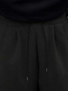 PAVTROS 男士纯色休闲抽绳宽松运动裤，带口袋 - 黑色 - 查看 7