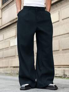 Major Grit Plus Size Men's Casual Loose Fit Pants, Suitable For Commuting - Navy Blue - View 4