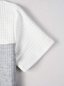 Manfinity Homme 男士撞色圆领短袖T恤和抽绳腰短裤休闲套装 - 彩色 - 查看 6