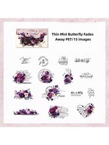 6pcs Sets Satin Rhyme Creative Stickers, Cross-Border Student Decorative Stickers, Waterproof DIY Journal Scrapbook Material Stickers - Multicolor - View 7