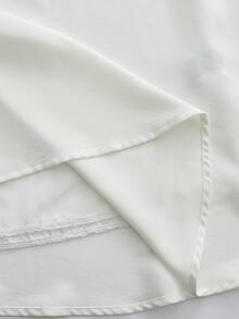 EMERY ROSE Women's Faux Pearl Chain Belt Long Dress - White - View 3