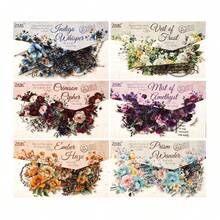6pcs Sets Satin Rhyme Creative Stickers, Cross-Border Student Decorative Stickers, Waterproof DIY Journal Scrapbook Material Stickers - Multicolor - View 13
