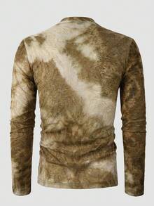 Manfinity AFTRDRK 男士扎染印花长袖褶皱休闲T恤 - 彩色 - 查看 2