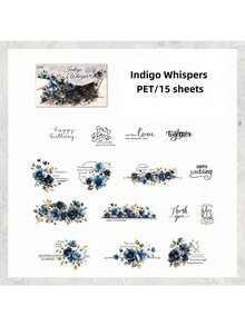 6pcs Sets Satin Rhyme Creative Stickers, Cross-Border Student Decorative Stickers, Waterproof DIY Journal Scrapbook Material Stickers - Multicolor - View 3