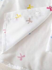 SHEIN 1 chiếc áo sơ mi dài tay cổ bẻ kẻ sọc có thêu họa tiết dành cho bé gái, kiểu dáng thường ngày cho mùa thu. - trắng - Xem 7