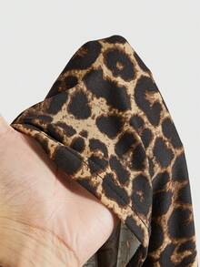 ROMWE 大码女式豹纹吊带背心，系带镂空设计，可调节肩带，适合春夏穿着 - 彩色 - 查看 5