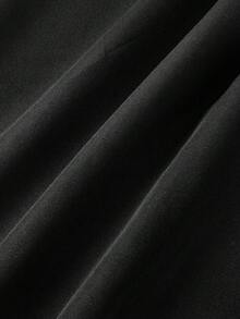 SHEIN MOD Mono elegante de encaje romántico negro con parches, adecuado para la oficina, el transporte, las damas y el uso en primavera/verano - Negro - Ver 4