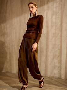 MOTF PREMIUM QUẦN ỐNG RỘNG KIỂU CỔ ĐIỂN, CHẤT LIỆU NHẸ, THÍCH HỢP XUÂN/HÈ - Màu xanh Ô liu - Xem 7