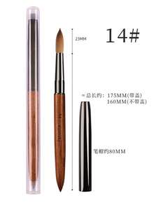 Olasalon 100% Pure Sable Acrylic Nail Brush, Sandalwood Handle, Suitable For Professional Application Of Acrylic Nail Polish And Acrylic Powder. - Chocolate Brown - View 12