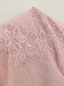 Sunnyshic Áo hai dây cổ yếm buộc nơ màu hồng dành cho nữ, chất liệu có họa tiết. - Hồng - Xem 3