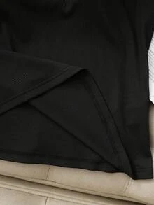 GlowEve CURVE Conjunto elegante de duas peças para mulheres plus size, composto por regata de gola redonda em cor sólida e saia plissada. - Multicolorido - Ver 5