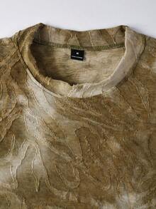 Manfinity AFTRDRK 男士扎染印花长袖褶皱休闲T恤 - 彩色 - 查看 5