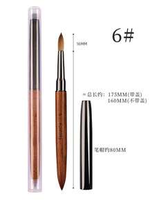 Olasalon 100% Pure Sable Acrylic Nail Brush, Sandalwood Handle, Suitable For Professional Application Of Acrylic Nail Polish And Acrylic Powder. - Chocolate Brown - View 10