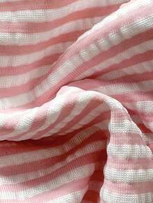 Swim Mod Women's Pink Striped Halter Bikini Set With Tie-Side Bottoms And Tie-Back Detail - Pink - View 7