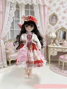 1PC 30CM Ball Jointed Doll BJD Princess SD Doll Realistic Skin Synthetic Wigs Luxury Dress Up Collectible Art Doll Birthday Gift For Collection Display Party Christmas - Multicolor - View 4