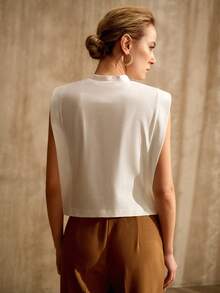 MOTF PREMIUM COTTON TEXTURED KNIT TANK TOP, SPRING/SUMMER - White - View 3