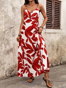 EMERY ROSE Women's Vacation Plant Print Casual Sleeveless Dress - Multicolor - View 4